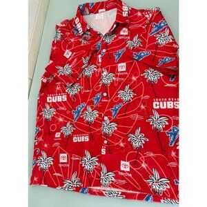 South Bend Cubs Hawaiian Shirt Mens XL Baseball Button Up All Over Toyota Print